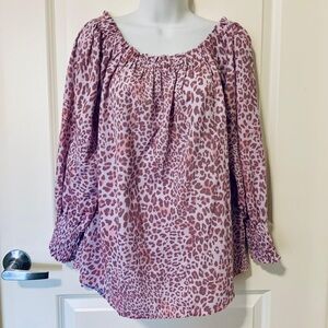 Long Sleeve Animal Print Women’s Blouse size Medium